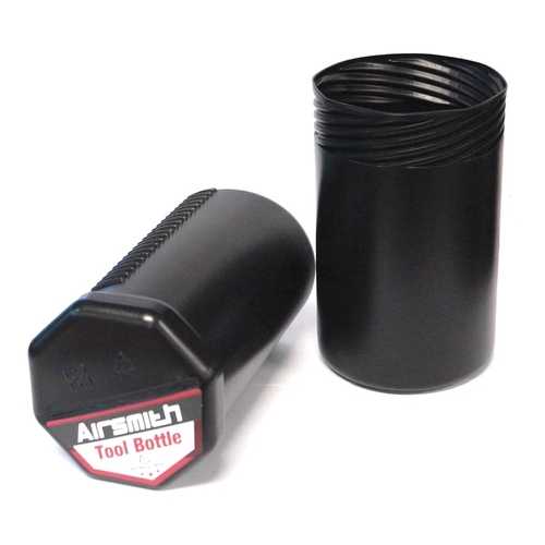 AIRSMITH TOOL BOTTLE/CAN - PE recyclable Black, Medium to Large Size, Screw design allows the can to expand or contract, and never loose the lid again