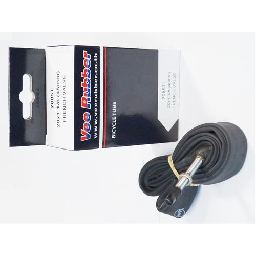 TUBE  20 x 1.1/8 F/V 48mm (18/25 - 450-451),  Quality Vee Rubber Tube