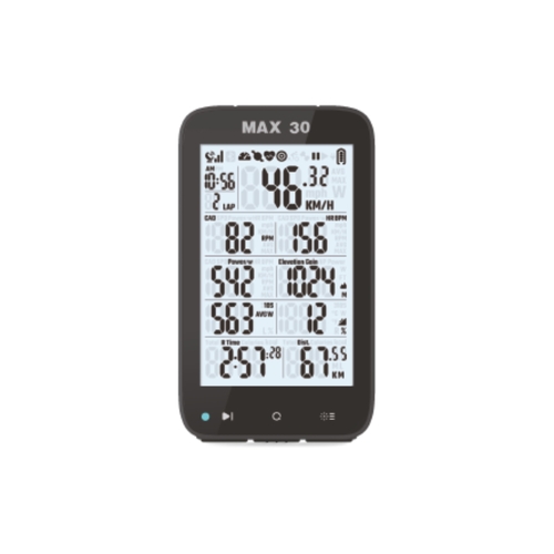 GPS cycle computer - Shanren MAX 30 - 3" screen, backlight, USB recharge, links to App & Strava