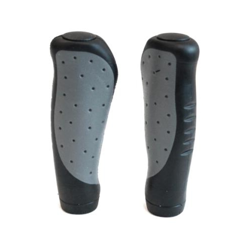 Grips, Anatomical shape, rubber compound, black/grey, 130mm, Tour-Series