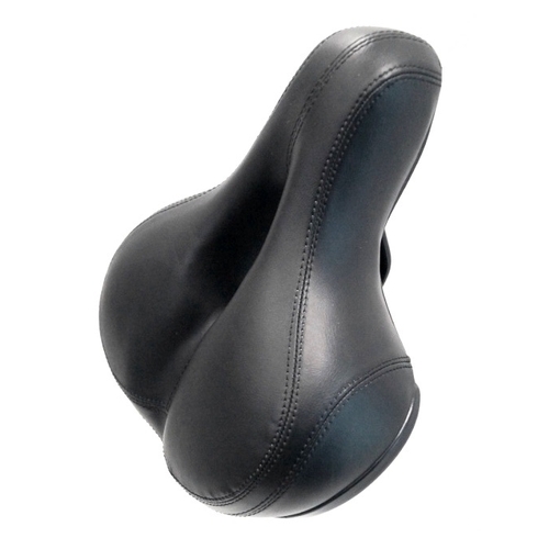 Saddle, Ladies, Elastomer Spring, , Anatomical, 250 x 210mm BLACK (Clamp Included)