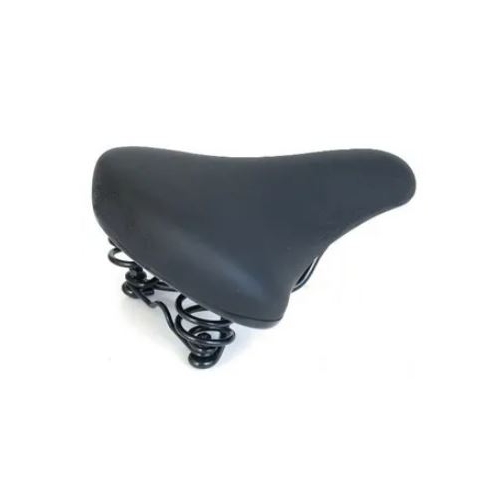 Saddle, Ladies,  Spring, PU Foam, Vacuum technology 250 x 210mm BLACK ( saddle clamp not included )