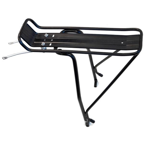 CARRIER - Rear Pannier Rack, Heavy Duty For 700C/29ER DISC Brake Bikes, 10mm Adjustable Stay Length, Fittings Supplied, Alloy, BLACK,