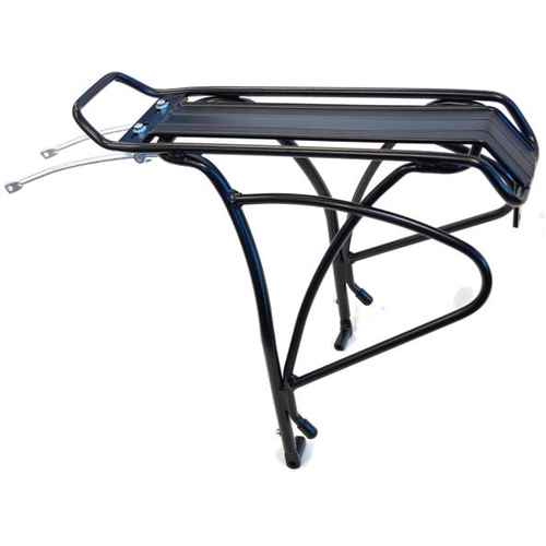 CARRIER - Rear Pannier Rack, Heavy Duty For 26"/650B Disc Brake Bikes, 10mm Adjustable Stay Lenth, Fittings Supplied, Alloy, BLACK