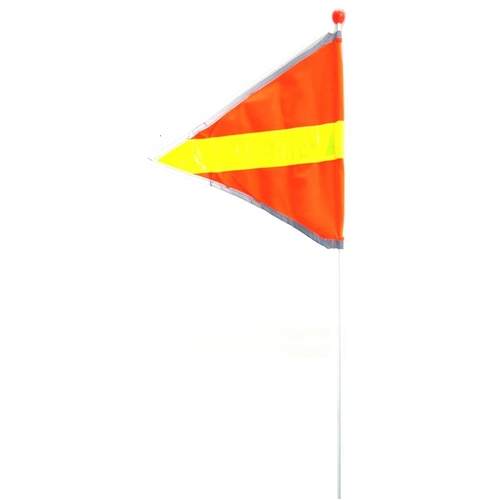 SAFETY FLAG  2 Pieces, 60"/1.5m Length, Hi-Vis Fluro Strip and Reflective Trimming  ORANGE/YELLOW