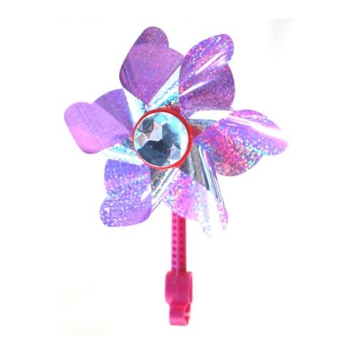 Kids Windmill, clamps to H-bar, Purple W/ Silver Gemstone