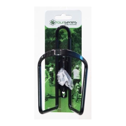 Traditional Style Alloy Bottle Cage Black, w/2 bolts, welded mount plate