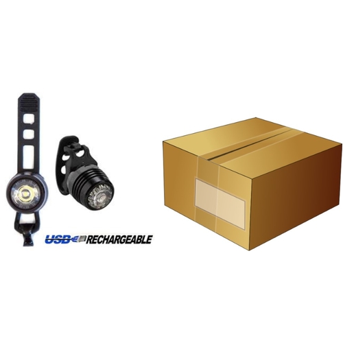 LIGHT - Front USB Light, 3 Function, Lithium USB-Rechargeable, Six20 packaging, Alloy, BLACK, BOX qty 25