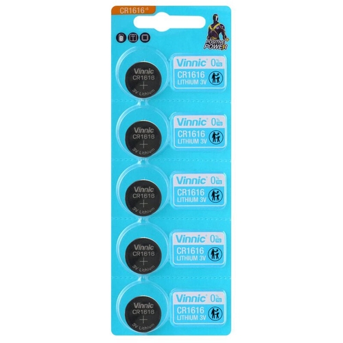 BATTERY - 3V Button Cell, Lithium, CR1616, Australian Standards Approved Packaging - 5 Pieces Per Card