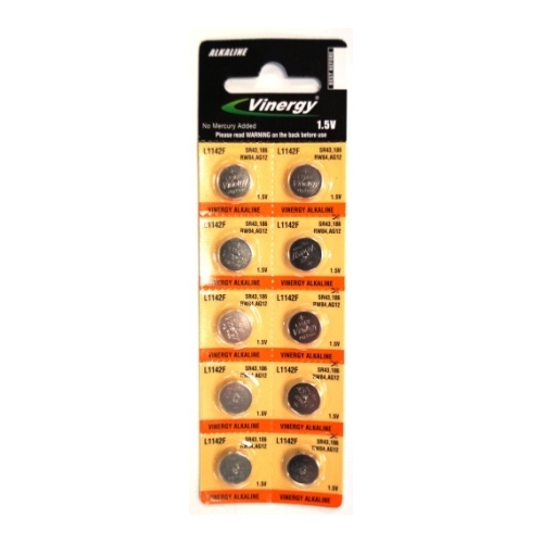 BATTERY - 1.5V Button Cell, Alkaline, LR43/L1142F, Australian Standards Approved Packaging - 10 Pieces Per Card