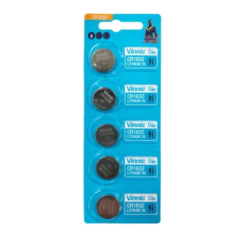 BATTERY - 3V Button Cell, Lithium, CR1632, Australian Standards Approved Packaging - 5 Pieces Per Card
