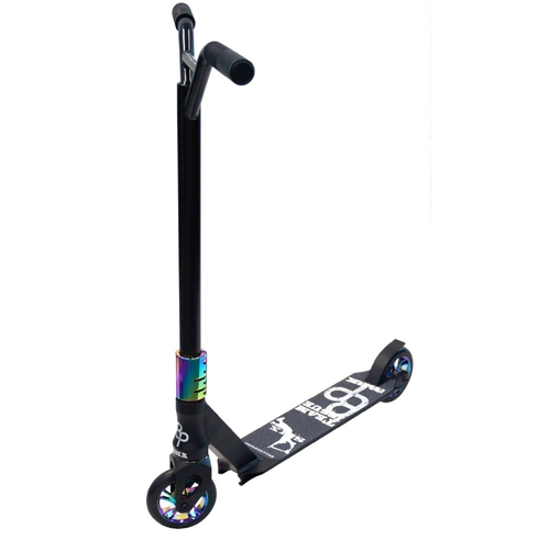 Scooter STUNT non - folding w/125mm Alloy rim core wheel. 790mm Handlebar height. Black/Oil Slick