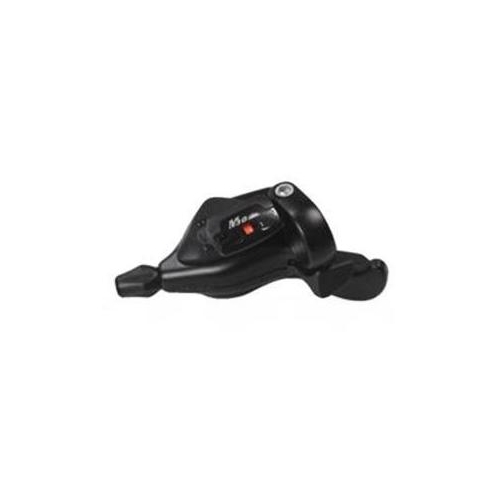 RIGHT HAND SHIFTER  -  8 SPEED, Thumb Tap Dual Trigger, with 2050mm cable, Sunrace, Black.