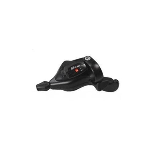 RIGHT HAND SHIFTER  -  7 SPEED, Thumb Tap Dual Trigger, with 2050mm cable, Sunrace, Black.
