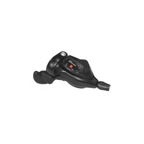 LEFT HAND SHIFTER  -  3 SPEED, Thumb Tap Dual Trigger, with 1600mm cable, Sunrace, Black.