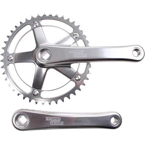 Crankset Sturmey Archer 1/2x1/8, 42T alloy, all silver w170mm (BCD 144)