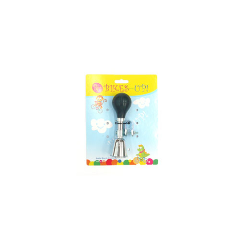 AIR HORN - 15cm Long, BIKES Up!, Silver With Black Rubber Bulb