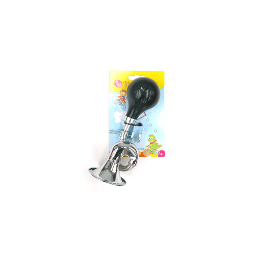 AIR HORN - Bugle Type, BIKES UP!, Silver With Black Rubber Bulb