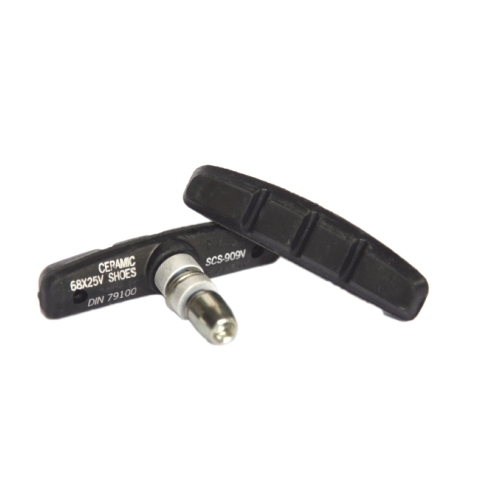 BRAKE SHOES - V Brake Shoes, Ceramic Material, Anti Squeal, 68mm (Sold in Pairs)