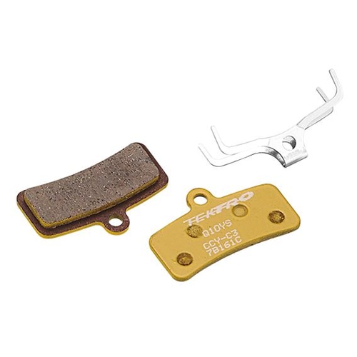 DISC BRAKE PADS -for 4 piston caliper w/return spring, Semi Mettallic yellow for HDM745/HDM735/HDE725/HDE720, Q10YS and Shimano 4 piston, genuine TEKT