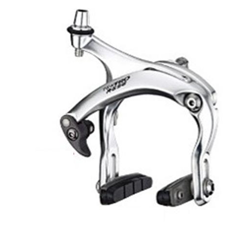 BRAKE - Tektro Caliper Brake Set, 55-73mm Reach, Dual Pivot, Forged Alloy, Q/R, Recessed, SILVER ANODIZED (Front & Rear)