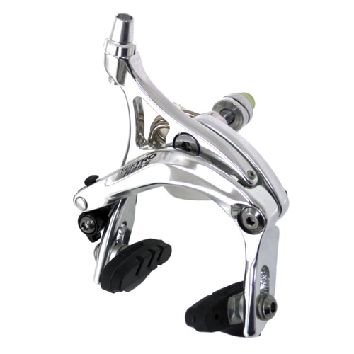BRAKE - Tektro Caliper Brake Set, 47-57mm Reach, Dual Pivot, Q/R, Forged Alloy, Design For Big Tyres, Recessed, SILVER (Front & Rear)