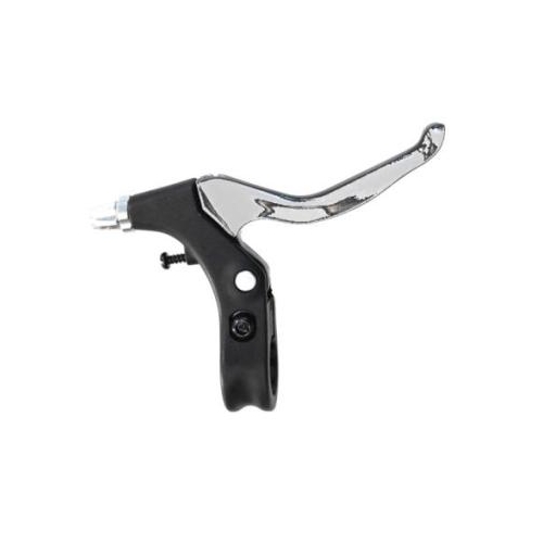Brake Lever, 2 Finger Type (Sold In Pairs), V-Brake, BLACK/SILVER