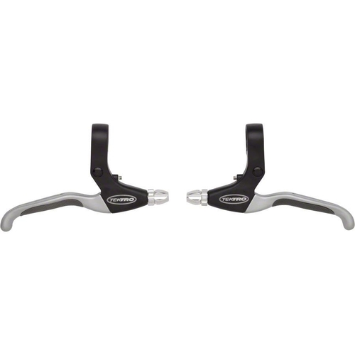 Tektro Brake Levers, CL-530TS 4-Finger Black with silver blade, for V-brake "Ergonomic Lever" (Pair) Quality TEKTRO product, for use with Twist shifte