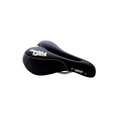 Saddle, Ladies O-Zone Gel, Plush Foam, Cut Out, 170 x 240mm BLACK, Quality Velo manufactured product