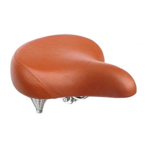 SADDLE, CRUISER,  BROWN W/CP  SPRINGS (now with Hang sell tie-card), 255 x 270mmL