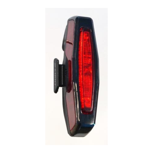 LIGHT  Rear, D-Light, USB rechargeble, 3 functions, Super Bright - 50 Lumens, fits aero and round seat posts, vertical position, 27 hours run time!