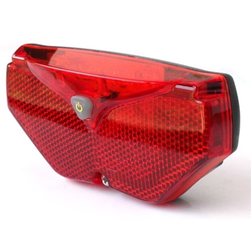 Light w/reflector, for CARRIER, 5 red LED's, to be drilled on rear plate at either 50/80mm for carrier mount, low batt indicator, Quality D-LIGHT prod