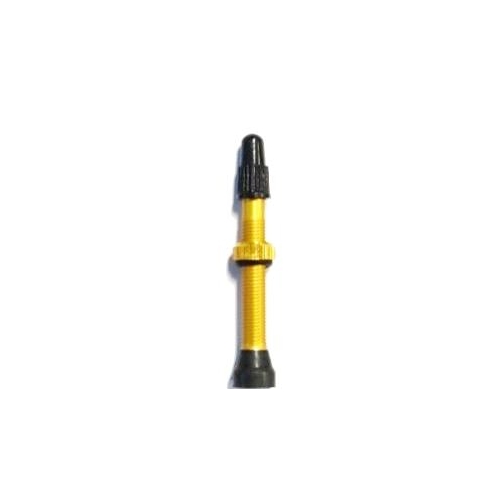 Tubeless Valves, Alloy, YELLOW, w/ext O-ring, 44mm (2 Pcs per bag) FV/PV