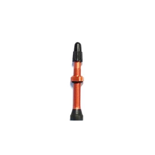 Tubeless Valves, Alloy, ORANGE, w/ext O-ring, 44mm (2 Pcs per bag) FV/PV