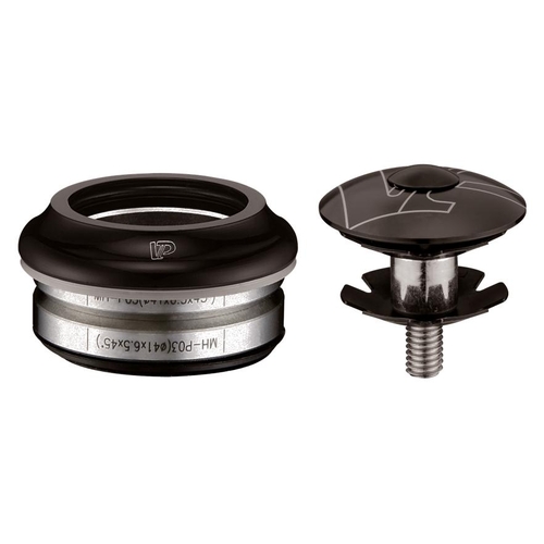 Head set, INTEGRATED, alloy, 1-1/8", threadless, sealed cartridge bearing,  Dia.28.6/41/30mm, anodized black