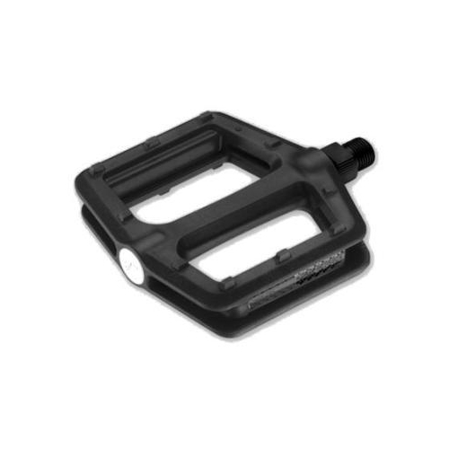 PEDALS  9/16" BMX, One Piece Nylon Body/Satin Axle, BLACK