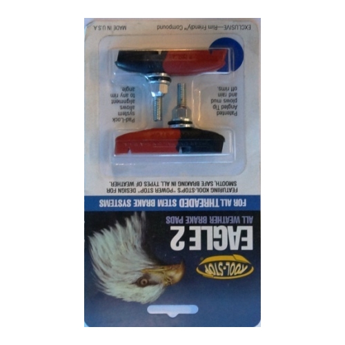 BRAKE PADS - KOOL STOP  EAGLE 2 DUAL BLACK/SALMON THREADED  KSE2TDL