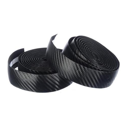 Handlebar Cushion Tape, BLACK, Carbon Look, Gel Tape, w Plugs