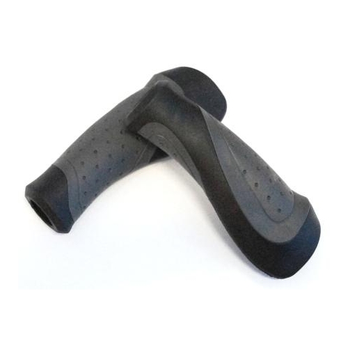 Grips, comfort,  Dual-Density, Rubber/Gel 130mm w/ plug, Black