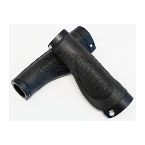 Grips comfort/anatomical shape, Black L128, w/ Dual lock rings