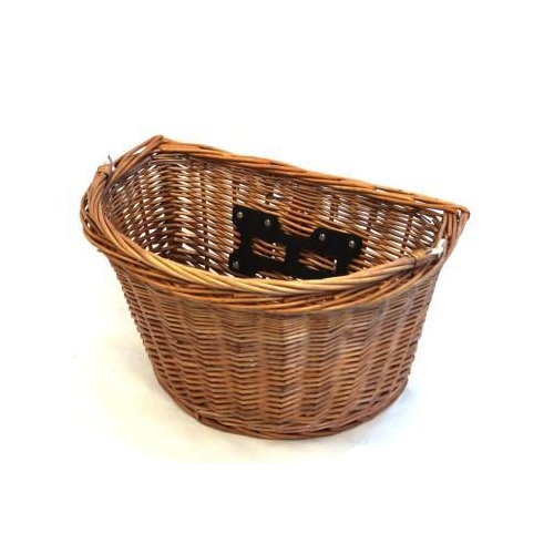 BASKET - Front, Wicker, Q/R, D-Shape, With Handle, 380mm x 280mm x 220mm