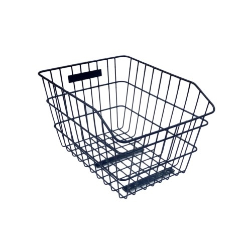 BASKET - Rear, Fixed Wire, With Fittings, Black, 43cm x 33cm x 25cm