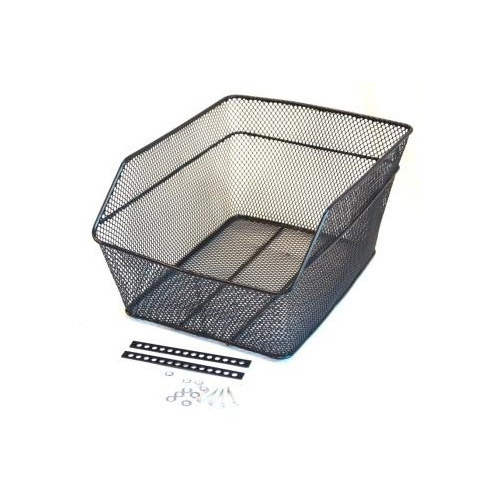 BASKET - Rear Mesh, Fixed Fittings, Compact, L 38cm x W 29cm x H 18cm, Black