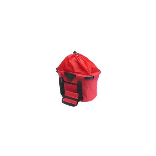 BASKET - Front, Fabric, Q/R, Collapsible Basket, Water Resistant Top with Pull Strings, Red