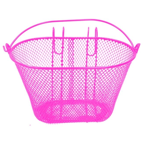 Basket, steel, Hook on, PINK for Children's bikes 255 x 175 x 160 - Label Incorrect - Correct product in Bag