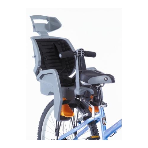 BABY SEAT - GREY Beto Deluxe, Suits 700C Non-Disc Bikes, 3 Point Safety Harness, Includes BLACK Rack, NOT suitable for rear suspension bikes