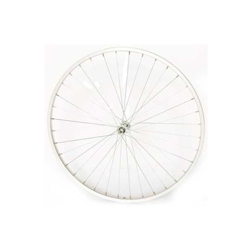 WHEEL Front,  27 x 1 1/4" Nutted ALLOY RIM, 100mm OLD 5/16 axle SILVER STEEL HUB, S/S spokes (READY BUILT - NO MATCHING REAR AVAILABLE)