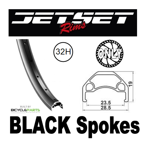 Jetset HC-X359 27.5" Alloy Front Wheel - 32H - Disc - Black
