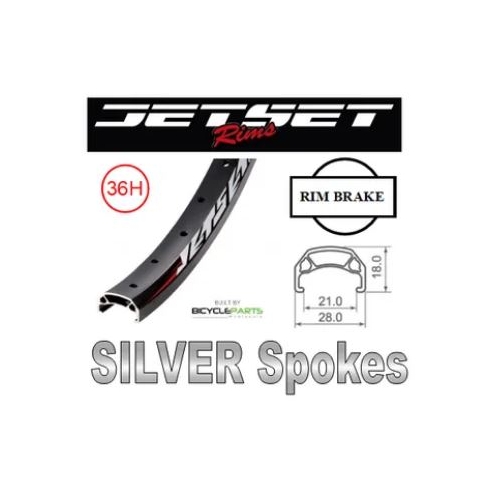 WHEEL - 20" Jetset CH-E213 36H P/j Matt Black Rim,  FRONT Q/R (100mm OLD) Sealed Novatec Black Hub,  Mach 1 SILVER Spokes