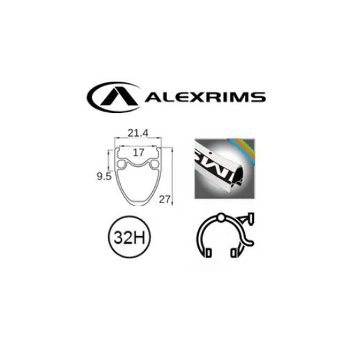 WHEEL - 700c Alex AT-510 32H Silver Rim,  FRONT TRACK 3/8 Nutted (100mm OLD) Sealed Sturmey Silver Hub,  Mach 1 BLACK Spokes